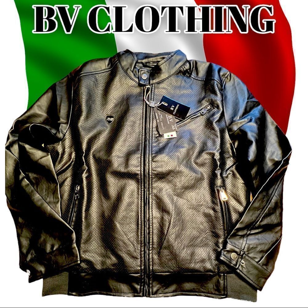 NWT BV CLOTHING men’s Moto Jacket Black XL